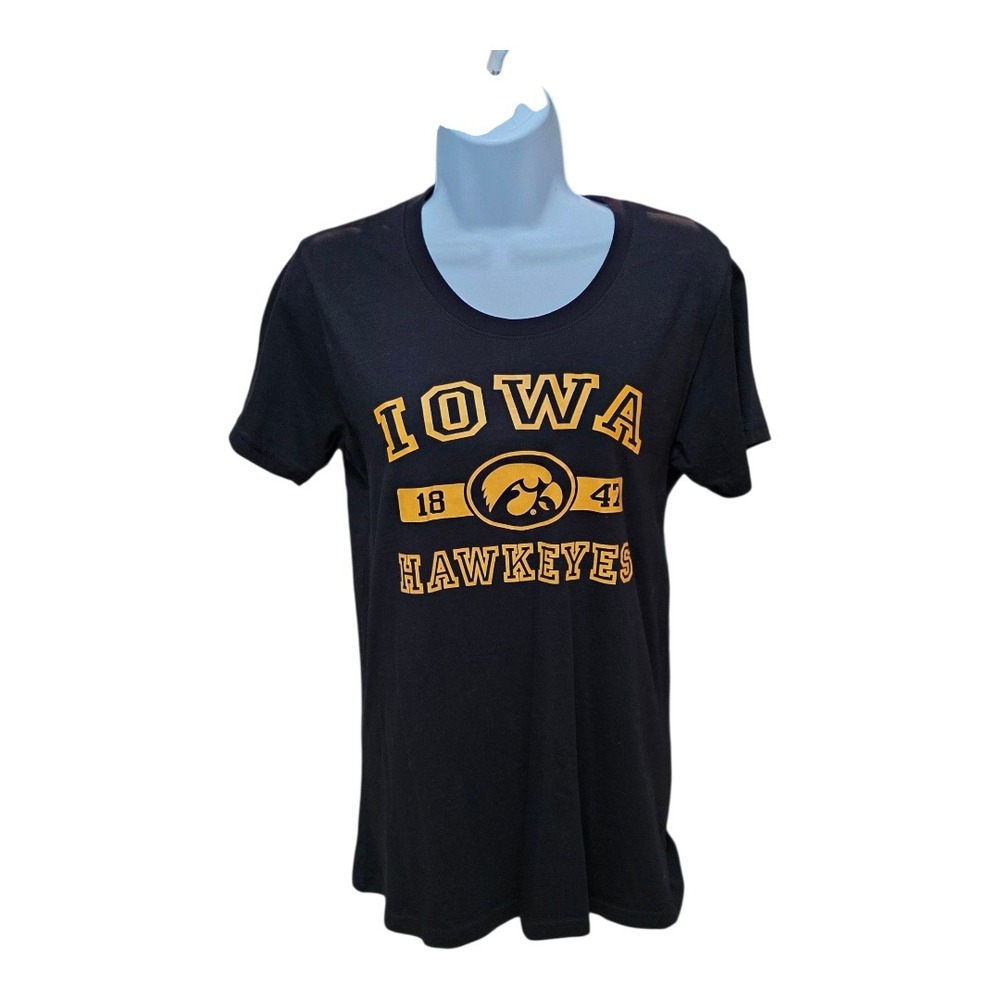 Blue 84 Iowa Hawkeyes Black Short‎ Sleeve T Shirt Womens Size Large Collage Game